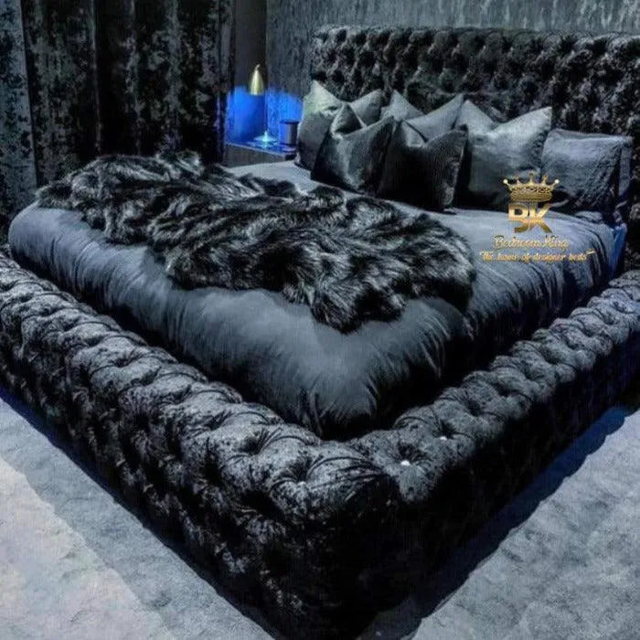Arkansas premium low bed with elegant upholstered design