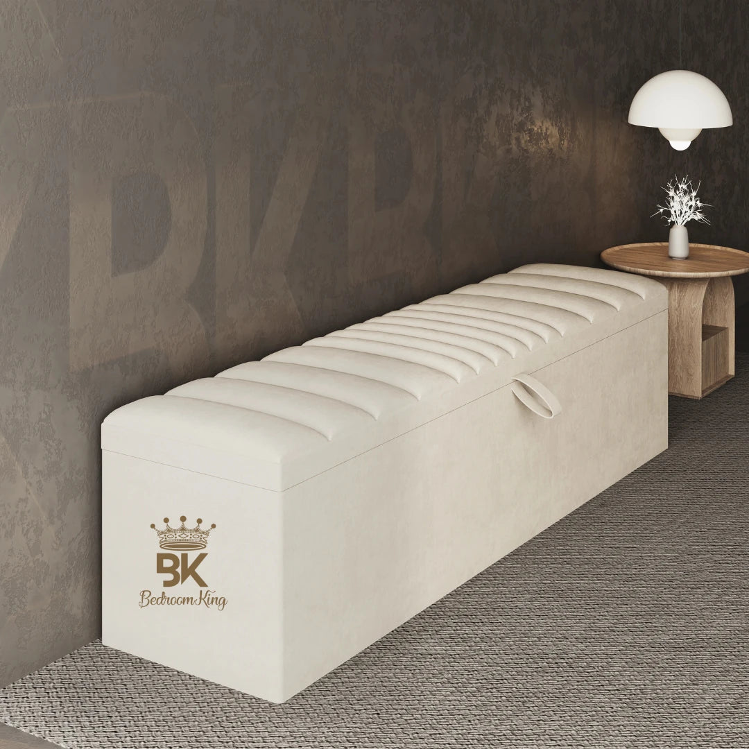 Camden storage ottoman upholstered bench with hidden storage in modern design