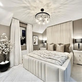 Modern bedroom featuring Royal Grand upholstered bed frame