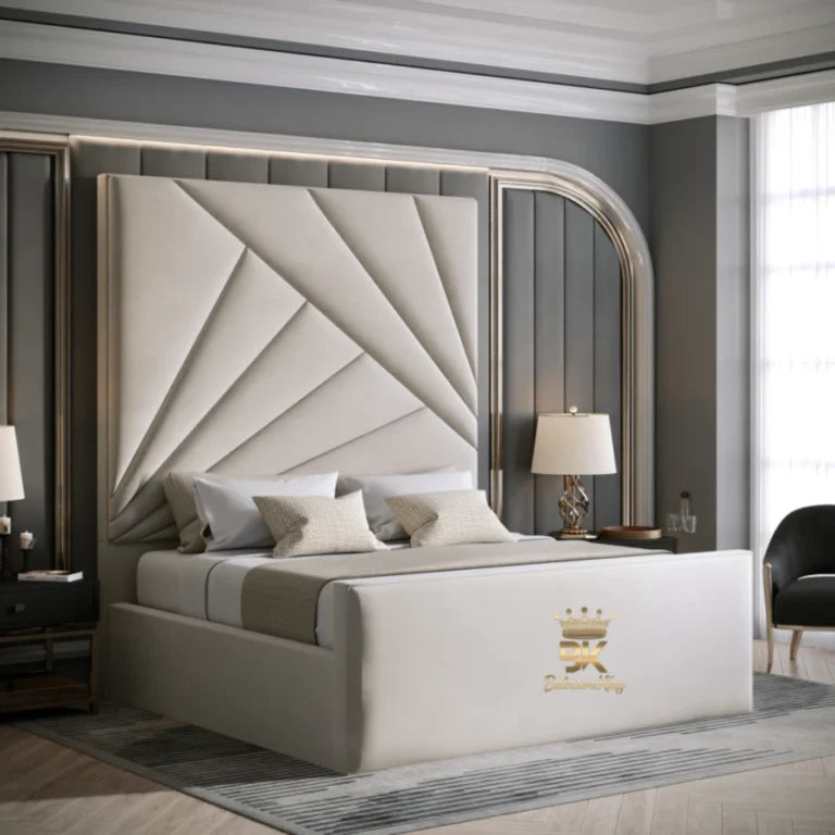 Georgia Hex Headboard Upholstered Bed Frame