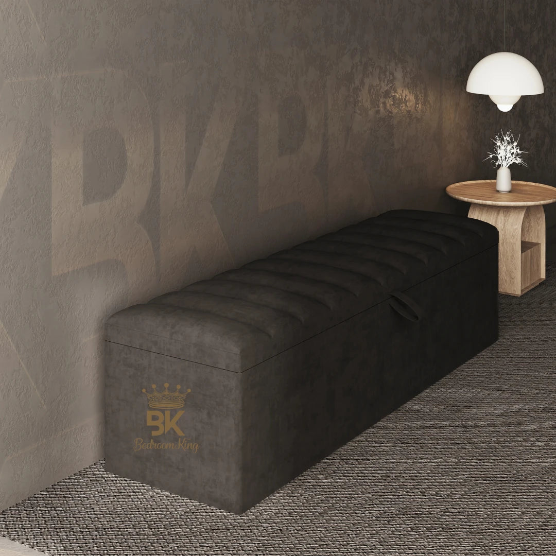 Hudson ottoman storage in slate plush