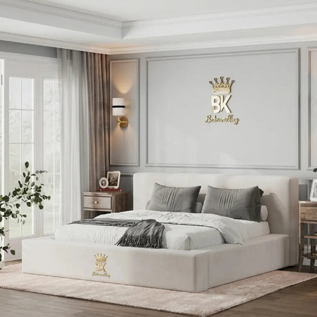 Louisiana ambassador low bed frame with plush upholstery