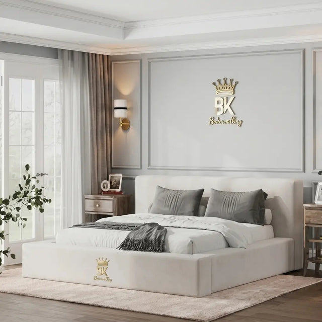 Louisiana ambassador low bed frame with plush upholstery