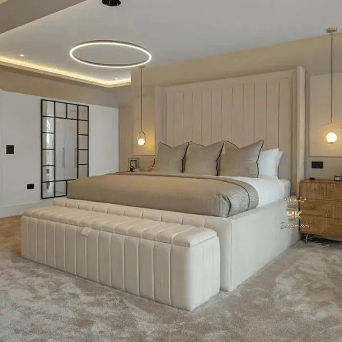 Alma Wingback Bed Frame With High Sides