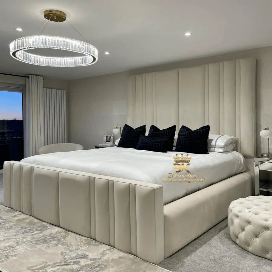 Lucy High End Bed Frame Pictured With Tall 90" (7ft5)