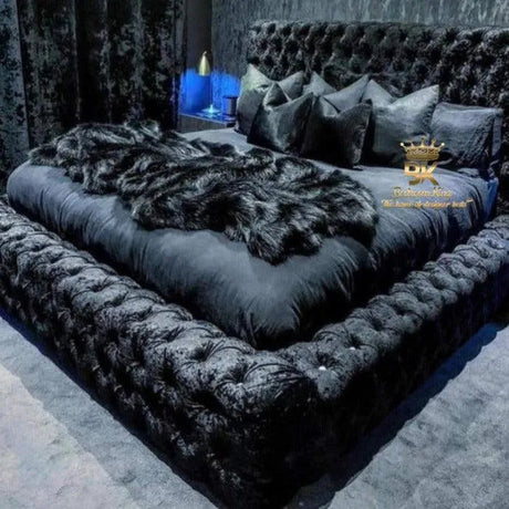 Arkansas premium low bed with elegant upholstered design