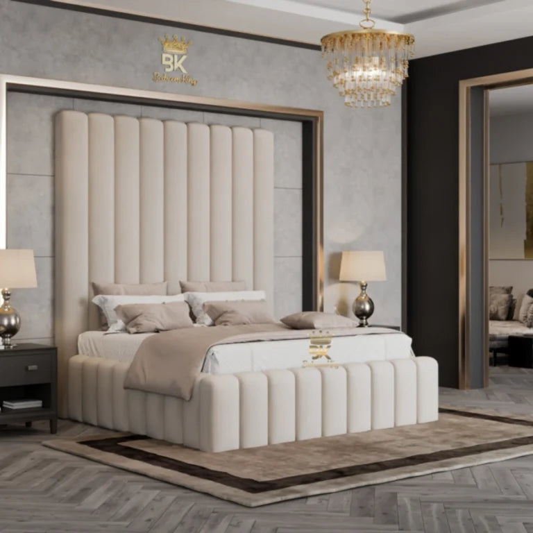 New Hampshire upholstered bed frame in contemporary bedroom setting